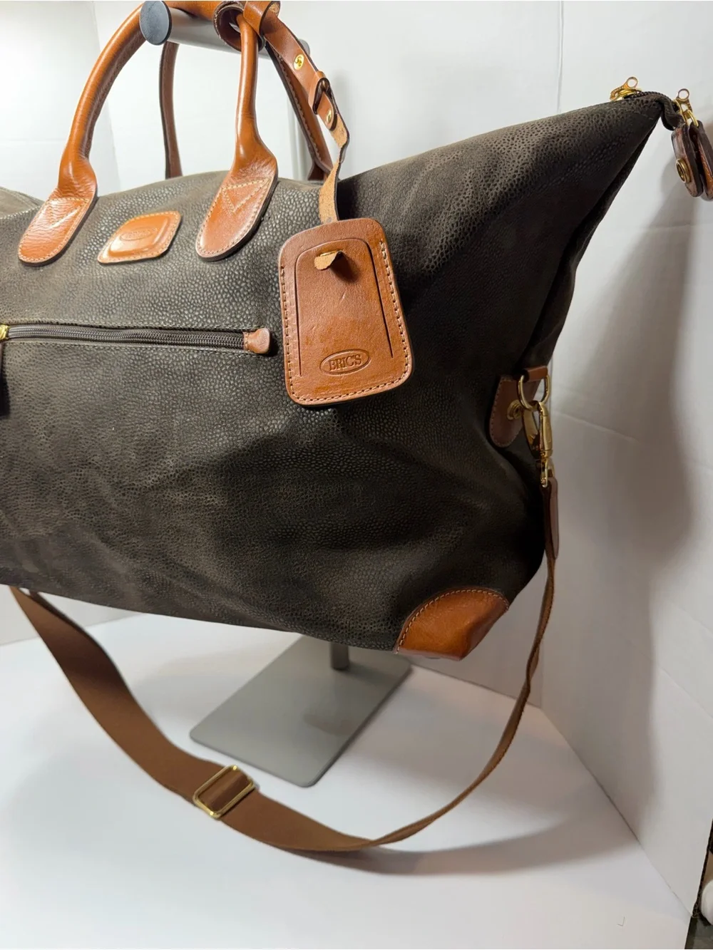 BRIC’S Leather-Trim Olive Canvas Weekender Bag - Men